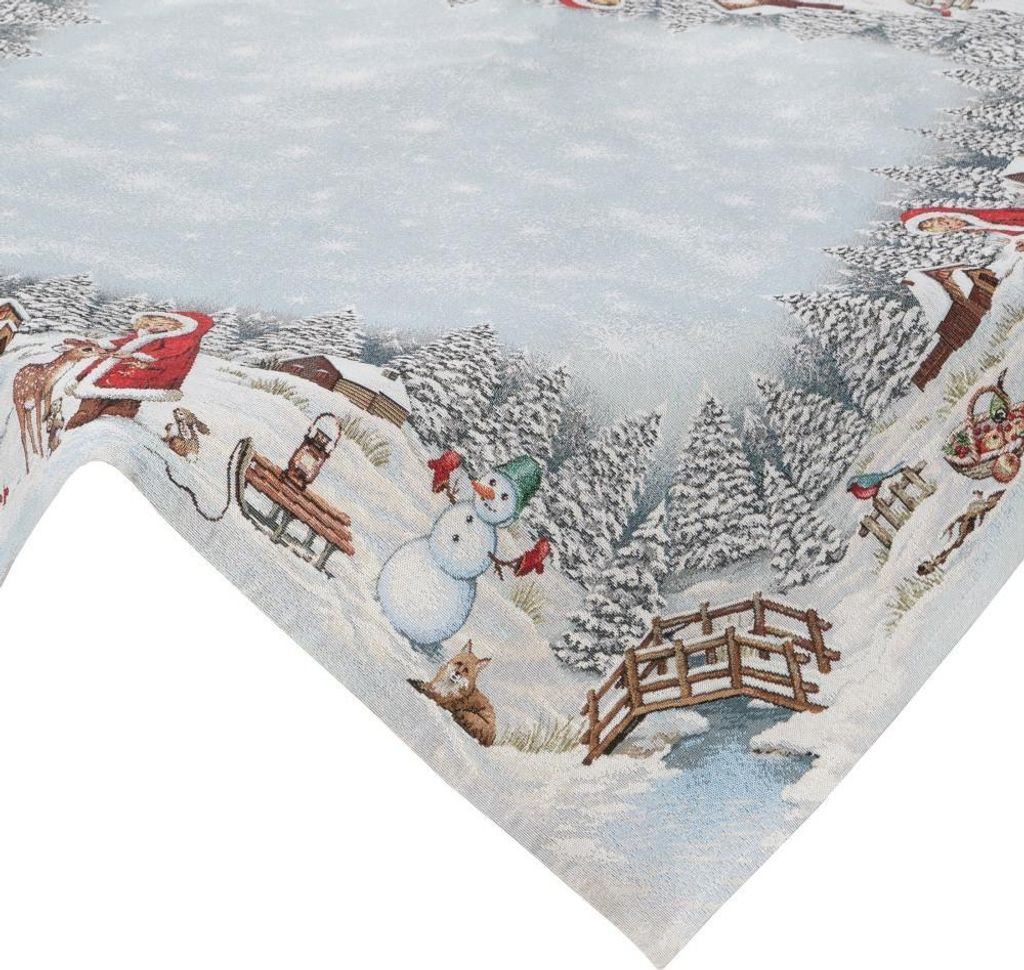 Eurofirany Tischdecke 1154 100x100 cm Gobelin Weihnachten Deko