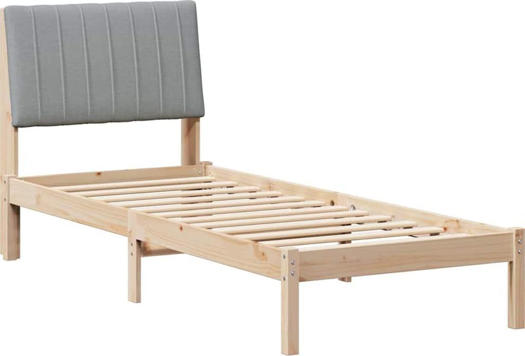 vidaXL Bettrahmen mit Kopfteil Braun 75 x 190 cm Massives Kiefernholz