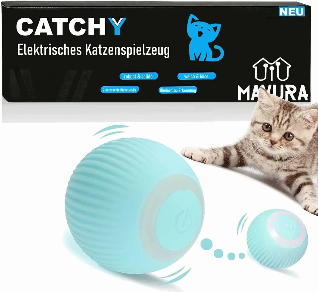 CATCHY Giocattolo elettrico per gatti Palla interattiva automatica che rotola