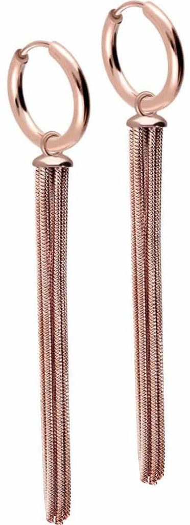 Chirurgenstahl Ohrclicker Creolen QUASTE RoséGold Innendurchmesser: 10mm + Designstärke: 2mm