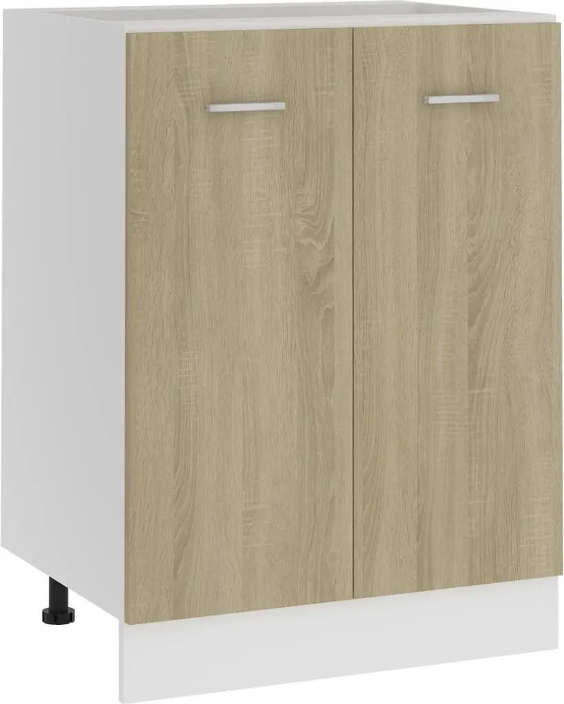 The Living Store base rovere Sonoma 60x46x81,5 cm materiale in legno