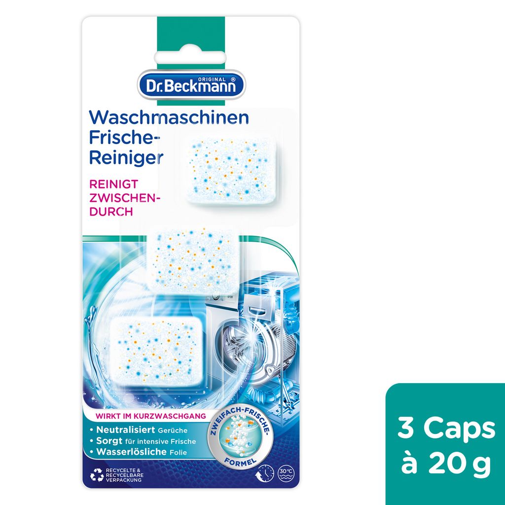 Dr. Beckmann Waschmaschinen Frische Reiniger - Maschinenreiniger im praktischen Cap-Format 3x 20 g