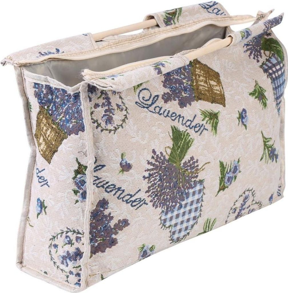 1Pc Garnaufbewahrungstasche mit Holzgriff - Praktische gewebte Stoffaufbewahrung für Stricknadeln und Nähwerkzeuge (Lila)