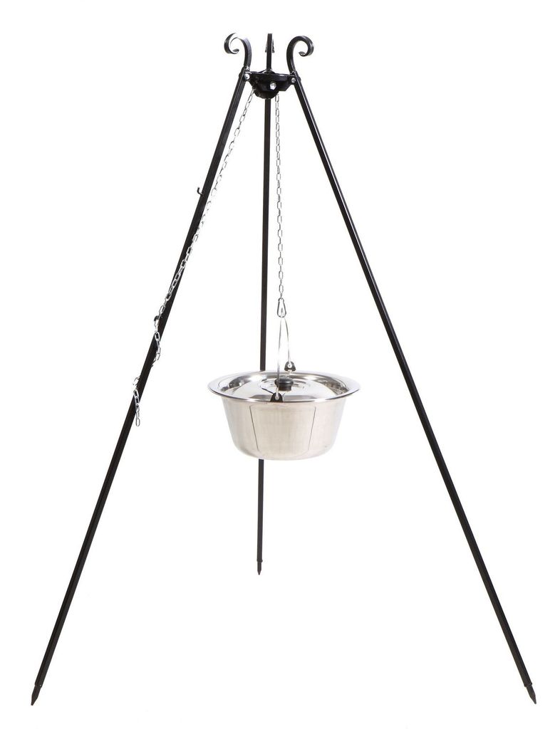 CookKing 121408 Dreibein Schwenkgrill 180cm mit Edelstahltopf 14 l