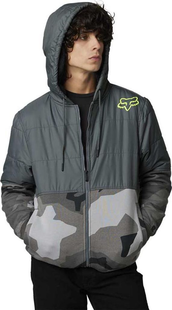 Fox Lindon Sasquatch Kapuzenjacke Fleece Schwarz Camo M