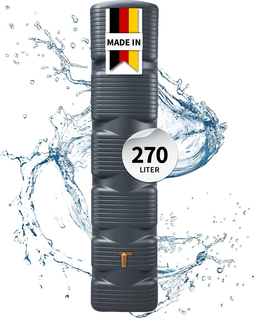 4rain QUADRO Wandtank 270 Liter graphite grey Produktbild 