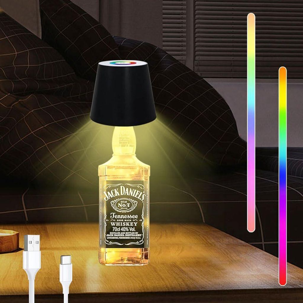 Tragbare kabellose Weinflaschenlampe, RGB-Modus Produktbild 