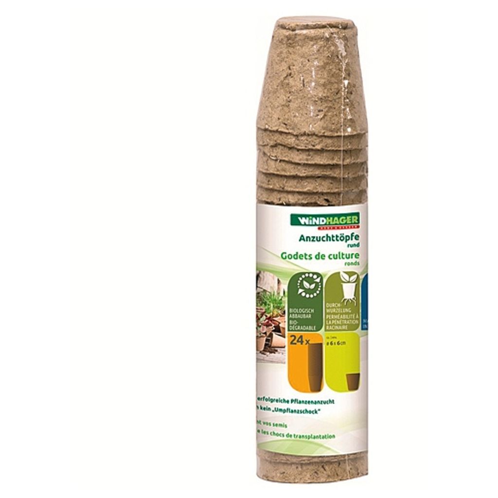Windhager 06856 Anzucht-Töpfe ø6cm (24er Pack)