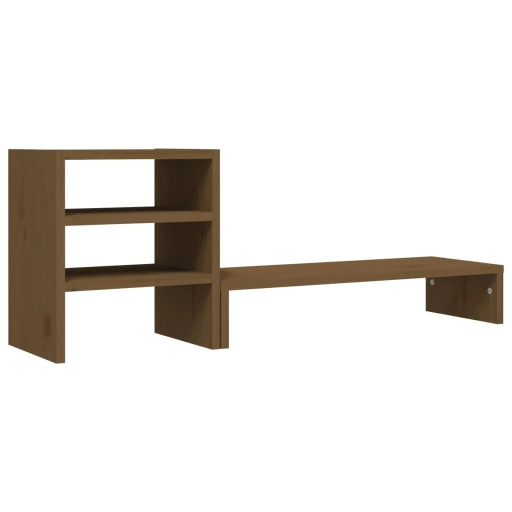 Support d'écran ergonomique 81 cm marron miel pour confort de bureau