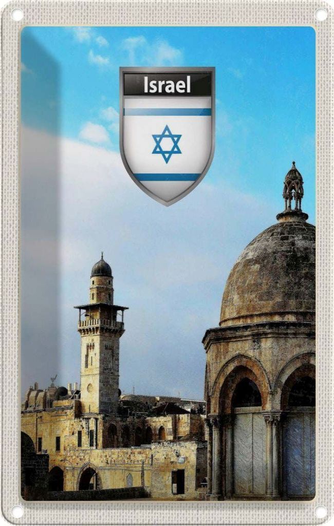 vianmo Blechschild 18x12 cm Israel Stadt Bildmotiv Reisemotiv Abenteuer Reisen