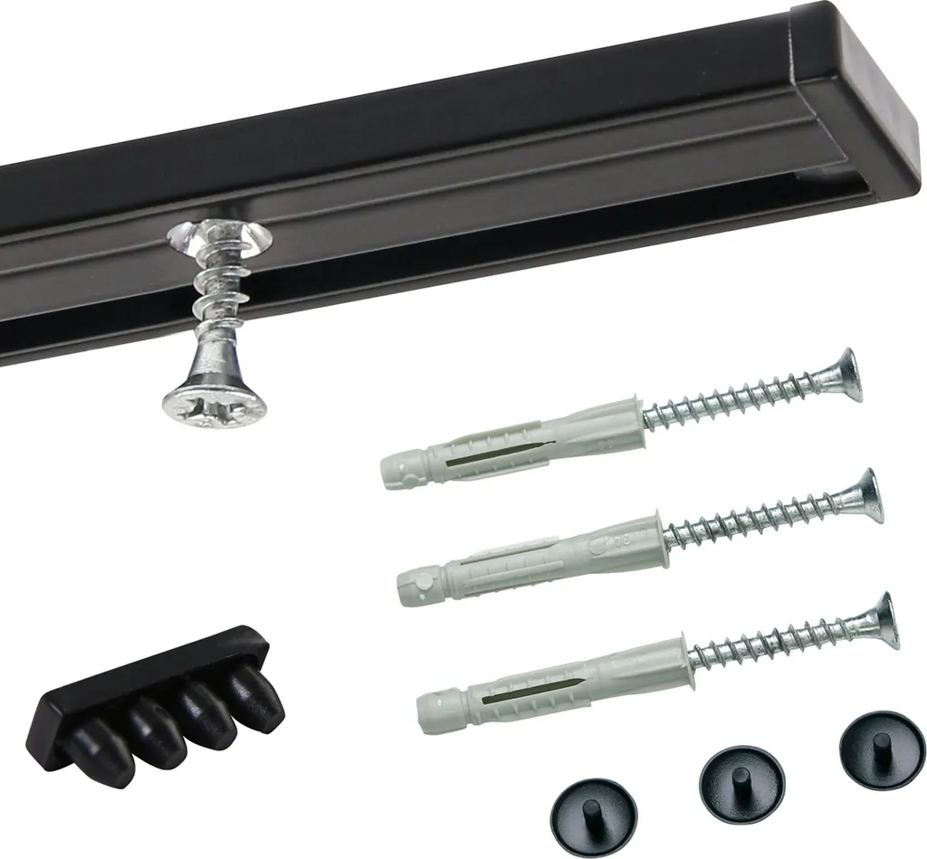 binario interno a 1 tenda minimal nero - 130 cm