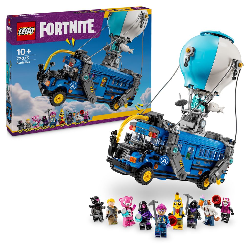 LEGO Fortnite Schlachtenbus, Spielzeug zum Videospiel mit Minifiguren, Geschenk für Gaming Fans ab 10 Jahren, Fahrzeug Bauset für Kinder, Kreativ...