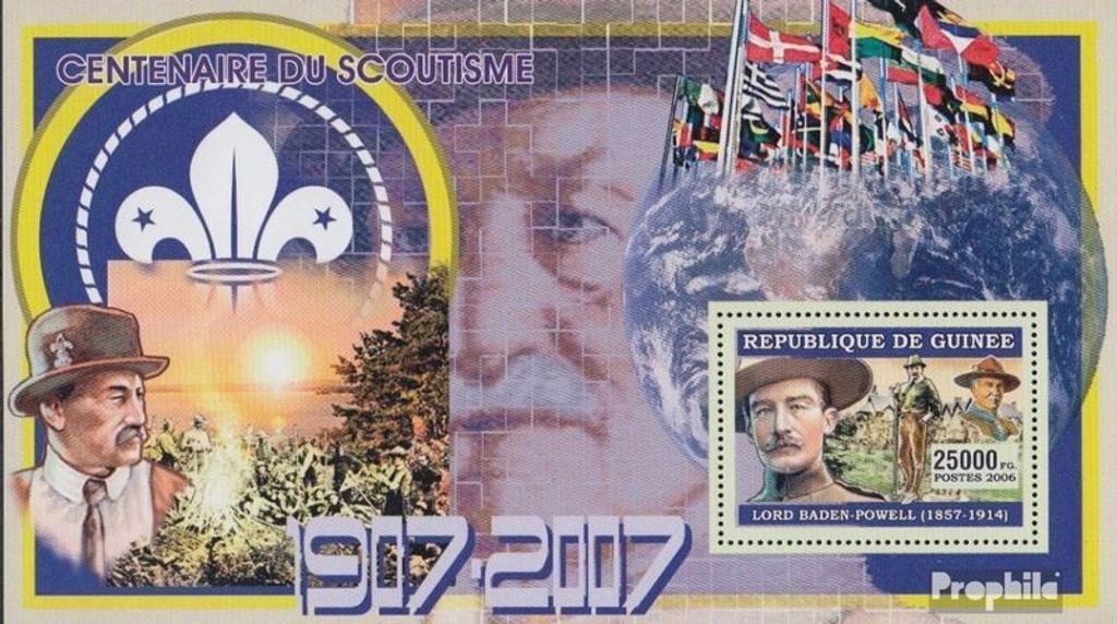 Briefmarken Guinea 2006 Mi Block 1030 (kompl. Ausgabe) postfrisch Pfadfinder - EULEN - VÖGEL