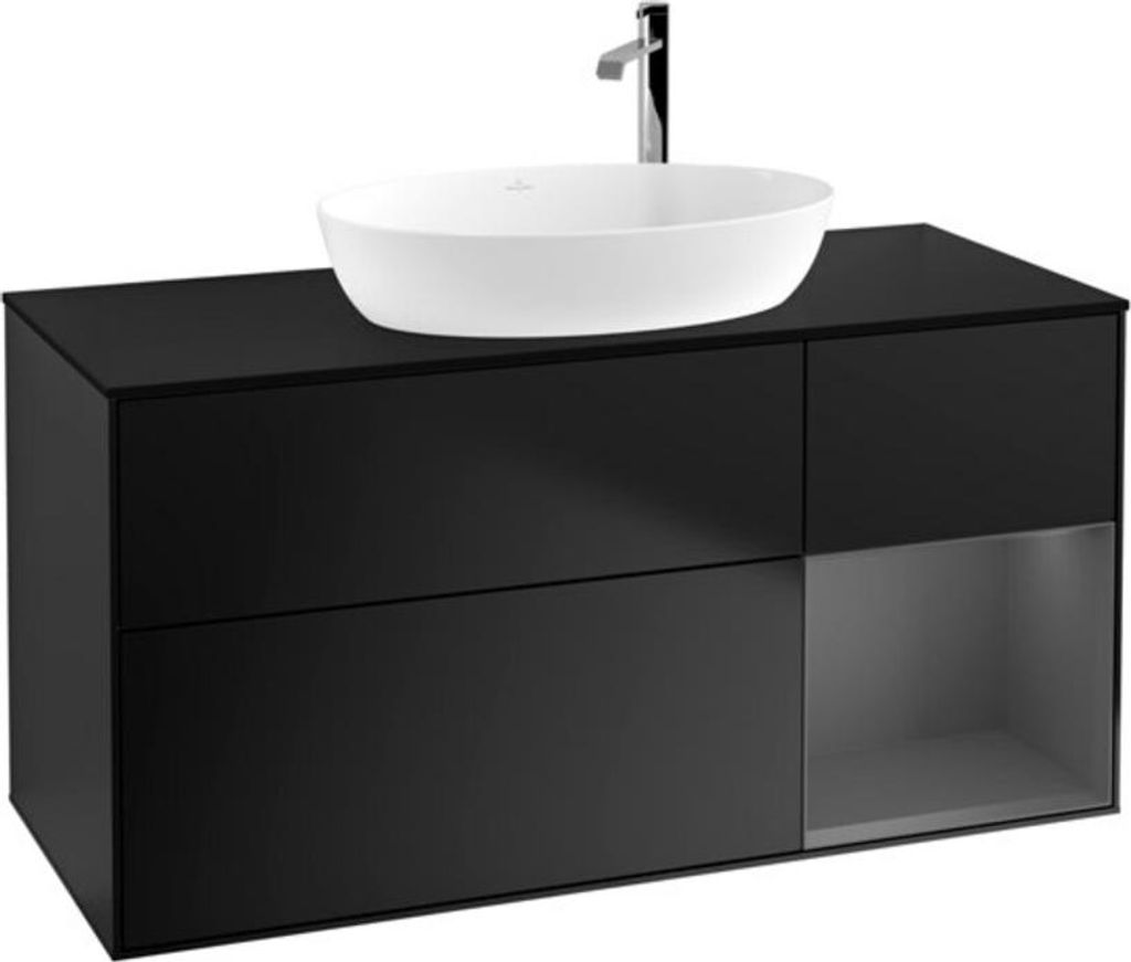 V&B Waschtischunterschrank Wandbeleuchtung Finion 120cm, Pl b m, Rg A m Lac, bla m Lac