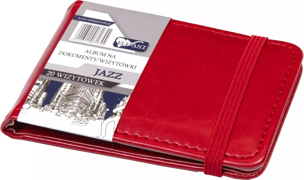 Porta Biglietti da Visita Jazz Rosso - Album 20 Tasche Tascabile