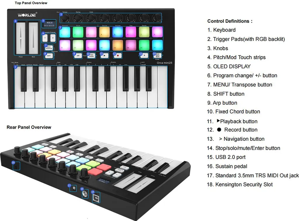 Mini Clavier MIDI USB Orca25 : La Solution Compacte pour Créer Partout - 5
