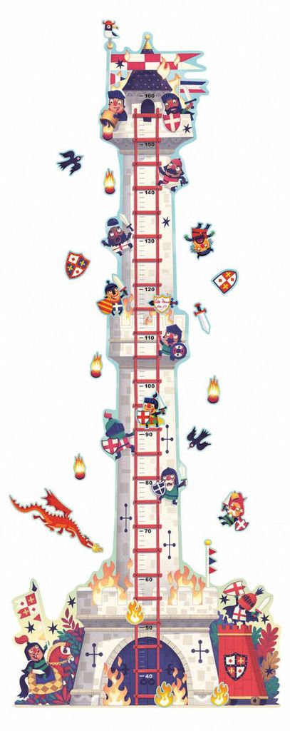 Kinderzimmerdekoration Messaufkleber Ritterturm, Djeco