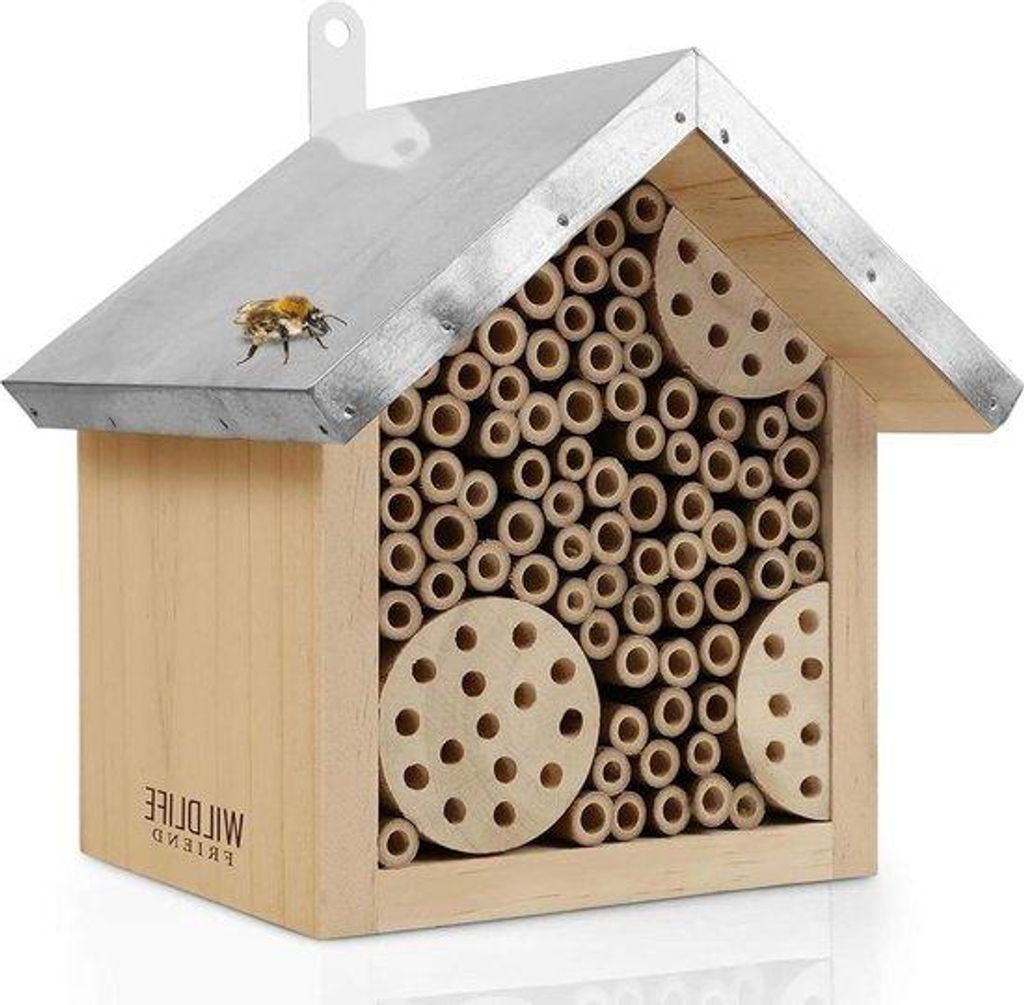 Wilde Bijen Nesthulp aus Holz - Wetterfest - Insektenhilfe