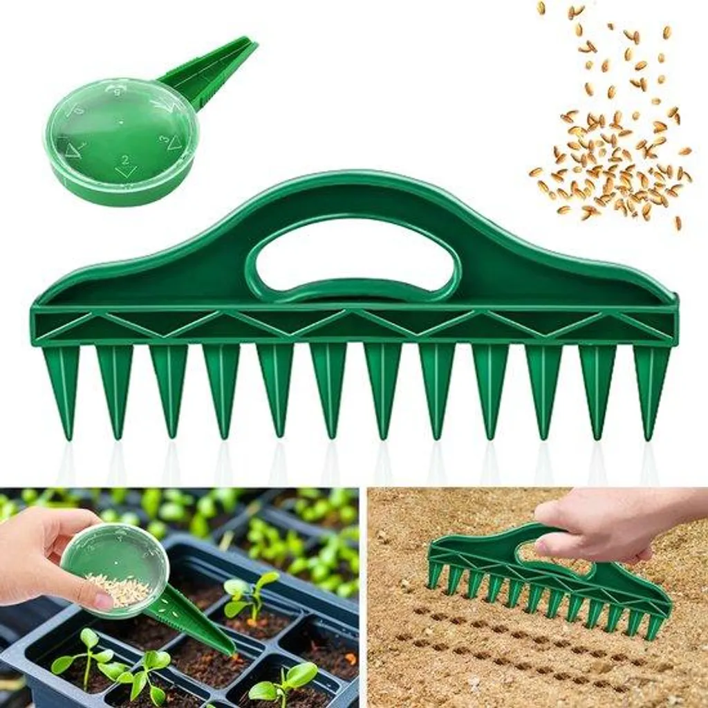 Grille de semis à 12 trous et semoir manuel réglable pour potager