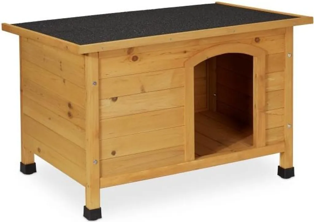 Niche pour chien bois avec charnières pour jardin - Confort 4 saisons