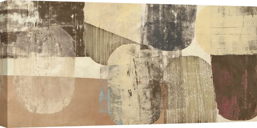 Relooking mural : Tableau abstrait Elemental Balance sur toile 70x35 cm