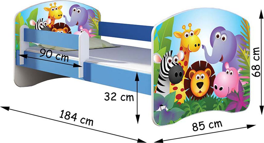ACMA Jugendbett Kinderbett Junior-Bett Komplett-Set mit Produktbild 3