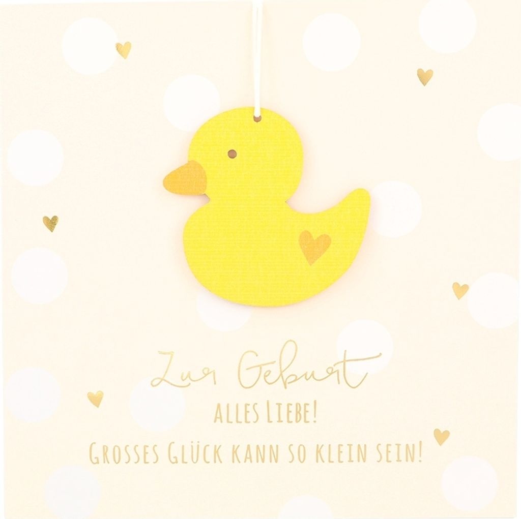 Depesche Klappkarte mit Anhänger : Zur Geburt alles Liebe! Großes Glück... Karte mit Anhänger: Zur Geburt alles Liebe! Großes Glück...