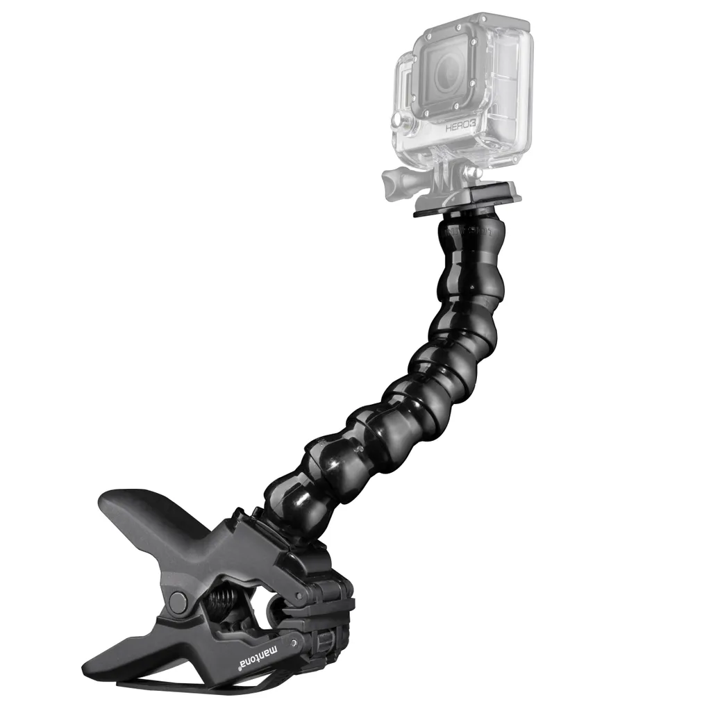 Mantona Bras Articulé Maxi avec Pince de Fixation pour GoPro Hero 11 10 9