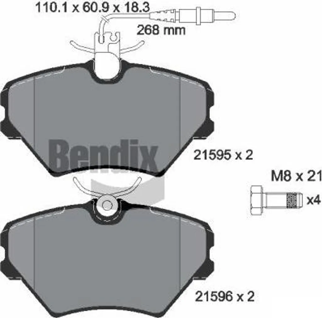 Plaquettes BENDIX BPD1815 OE 7701203967 freinage silencieux et durable