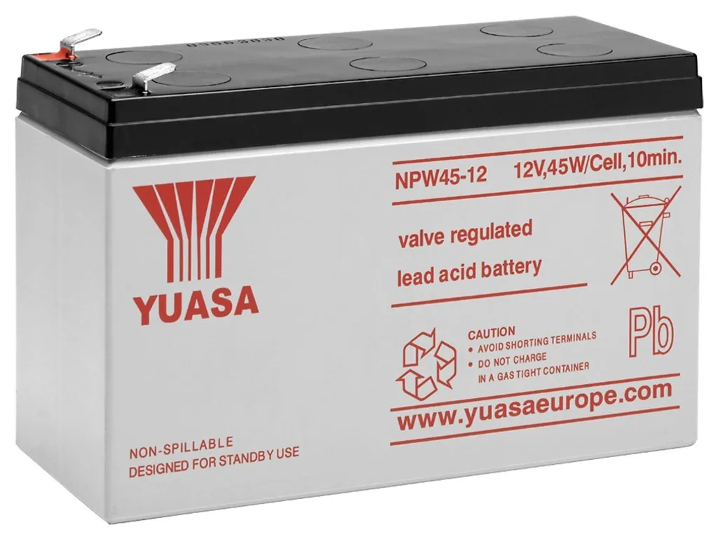Yuasa Npw45-12 Batteria 12V 8,5Ah Al Piombo-Acido Faston 250 6,30Mm Ups