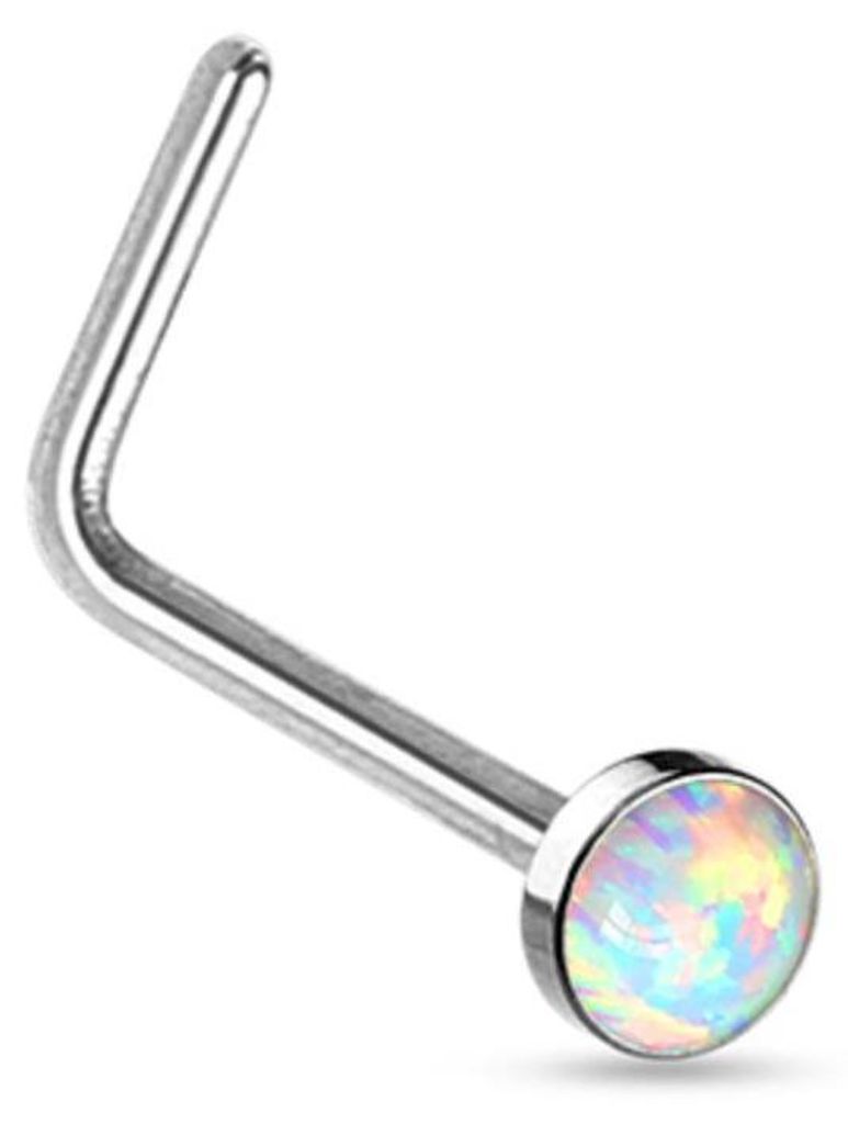 Nasenstecker / Nasenpiercing mit Opal Imitat Produktbild 