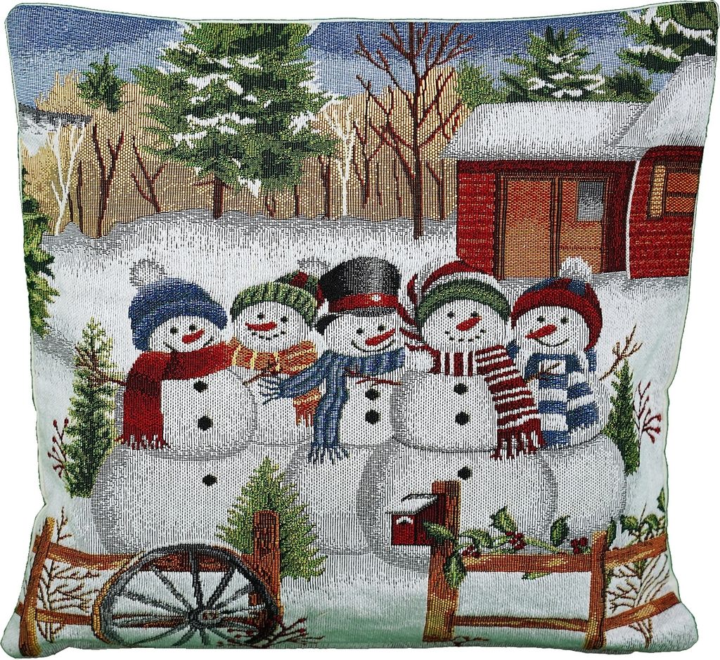 Kissenhülle 40 x 40 cm Dekokissen Schneemänner Winter Produktbild 
