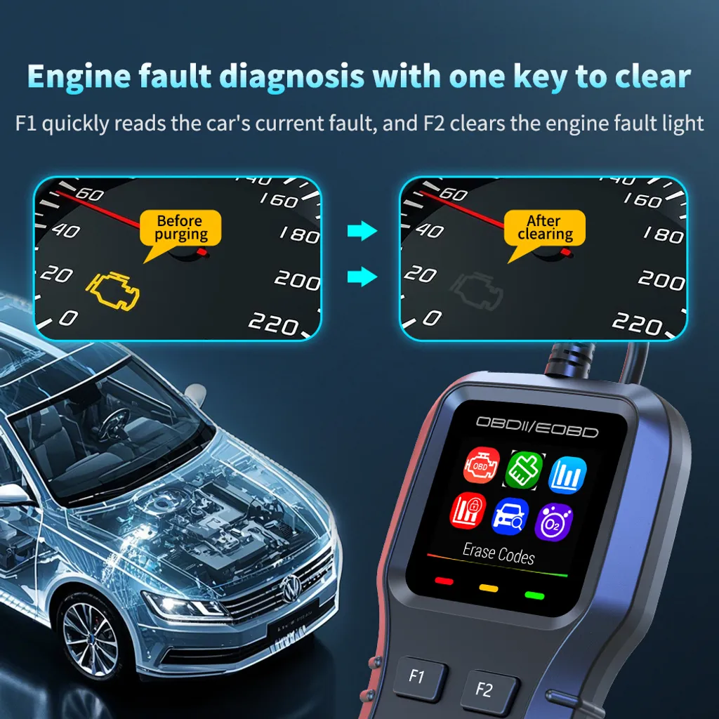Lecteur de Code OBD2 Universel INF - Valise de Diagnostic Auto Moteur