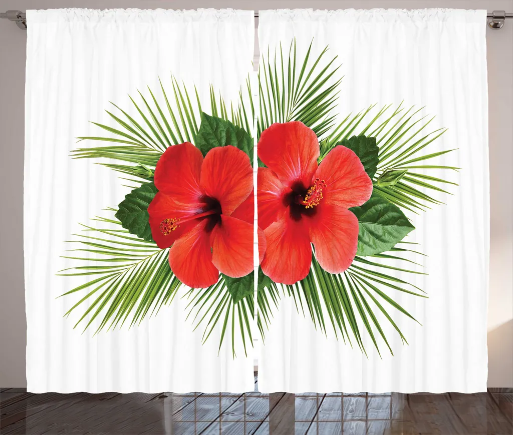 Rideaux universels pour salon imprimés de fleurs exotiques 280 cm