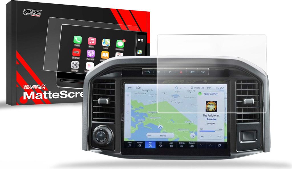 Matte Autodisplayfolie für Ford F150 Lightning 12" (2021-2025), Grizz Protector