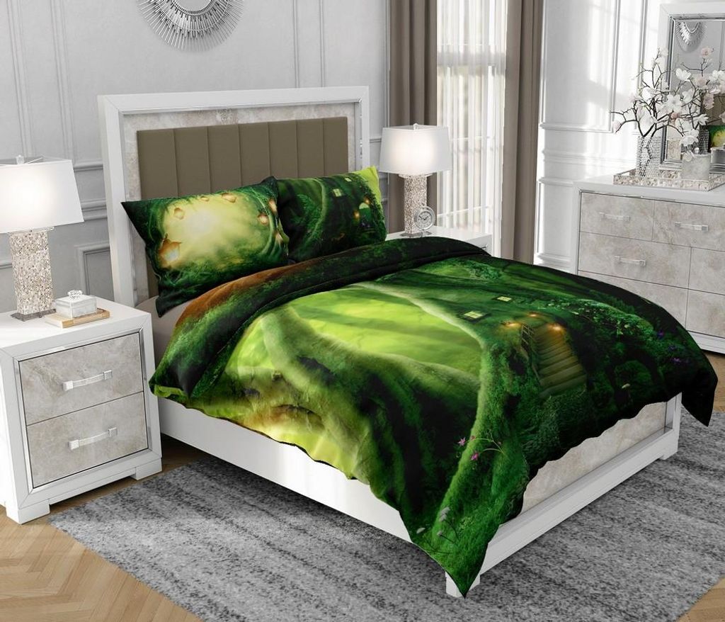 Bettwäsche 200x220 cm + 2x70x80 cm, 3-teilig, 100% Baumwolle, Satin, Reißverschluss, Bunt - SOVIO | So.0312