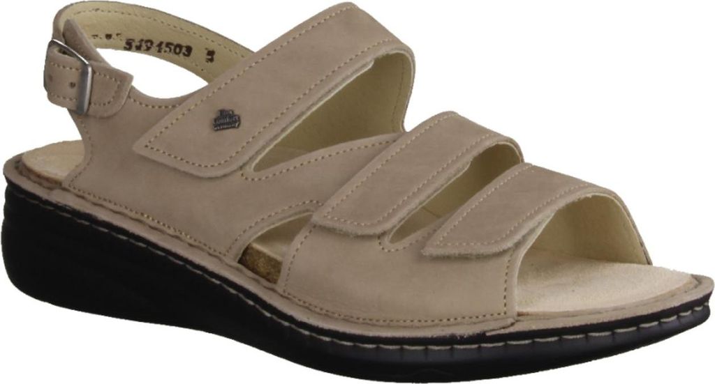 Finn Comfort Praia Damenschuhe, supersofte Pantolette, Damen, Leder, Beige - Marken Finn Comfort, Beige, leder (nubuk)