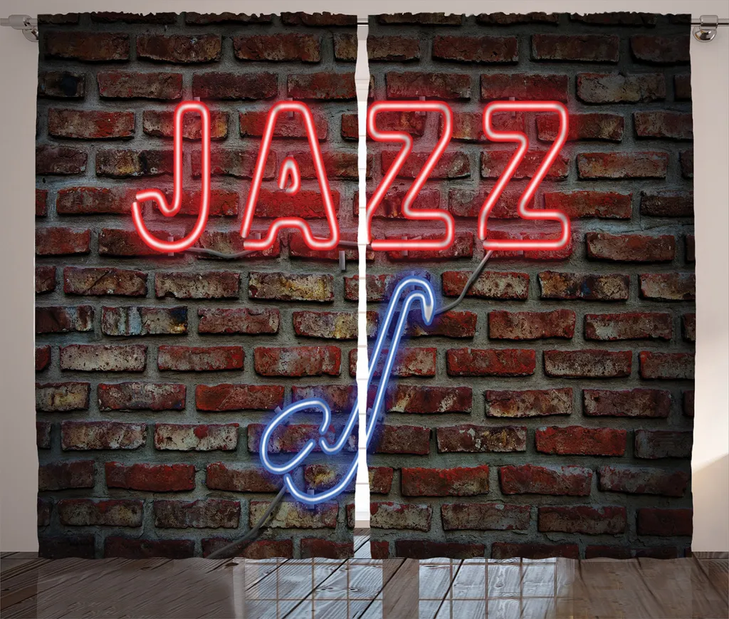 Rideau Décoratif Musique Jazz 280x225cm : Solution pour Fenêtres de Chambre