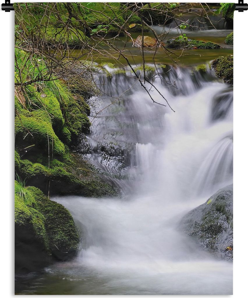 MuchoWow Wandteppich Wandbehang Wasser - Natur - Wasserfall 60x80 cm Tapisserie Dekoration Wandtuch - Decke - Wandtücher - Wohne