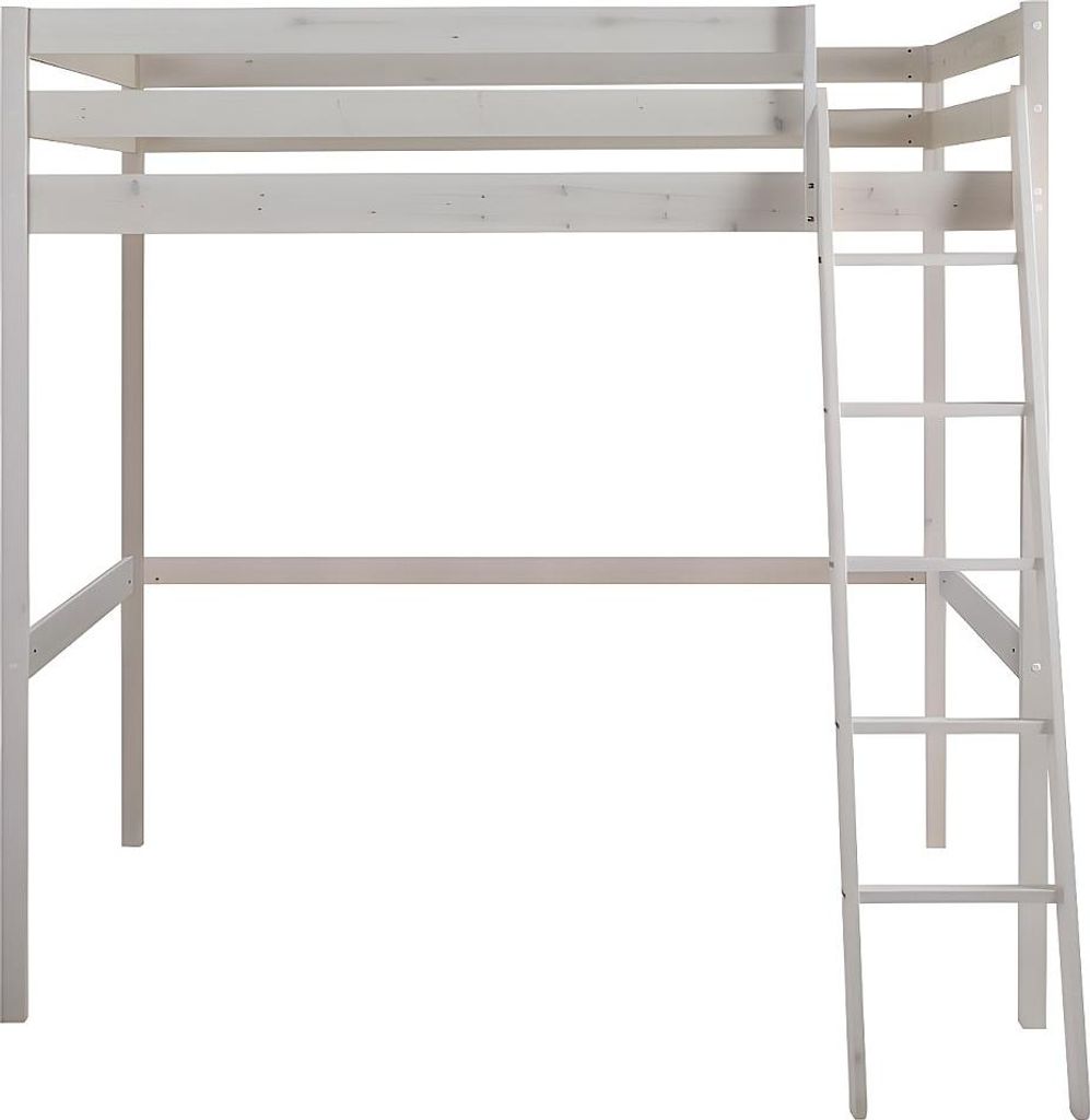 Zwischengeschossbett GEDEON - 140 × 190 cm - Kiefer massiv - Weiß gekalkt