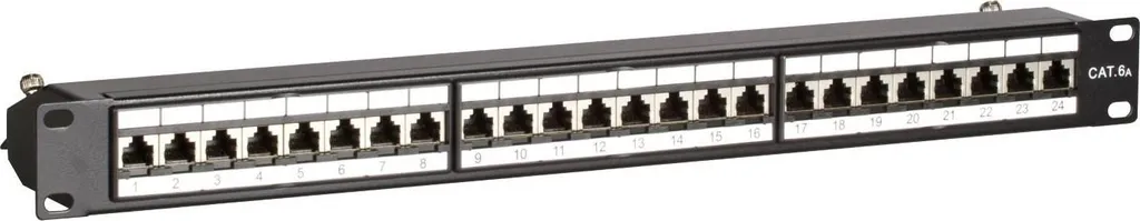 Patch Panel CAT 6a STP blindé 24 Ports 19" pour Transfert 10Gbps