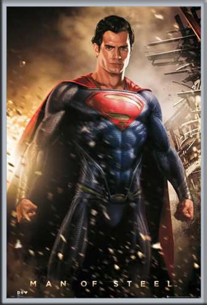 Offerta Poster Superman Man of Steel con Cornice Shinsuke Argento
