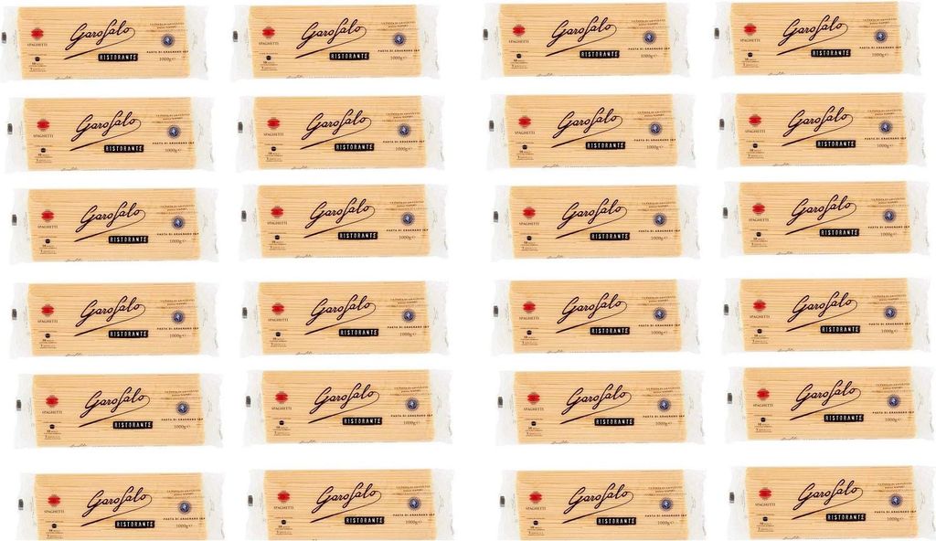 24x Garofalo Ristorante Pasta di Gragnano IGP Spaghetti N° 9 Hartweizengrieß Pasta Neapolitanische Pasta Packung mit 1Kg Längliche Pasta