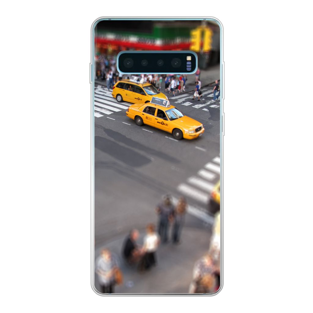 MuchoWow Handyhülle Schutzhülle Hülle für Samsung Galaxy S10 Lite New York - Amerika - Taxi Silikon Softcase Handy Hülle - Schutz
