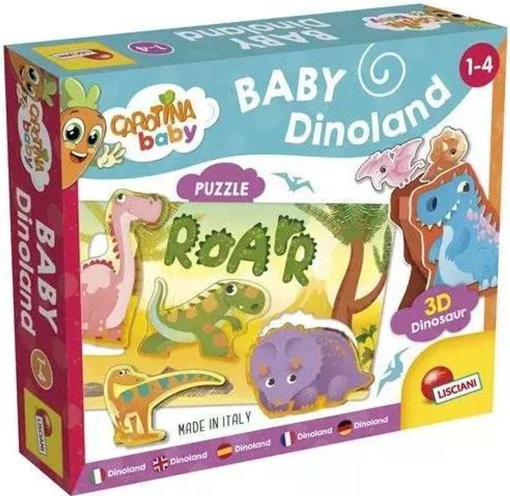 Liscianigiochi Carotina Baby Dinoland - Gioco A Incastri E Puzzle Con Dinosauro 3D - Made In Italy - 2