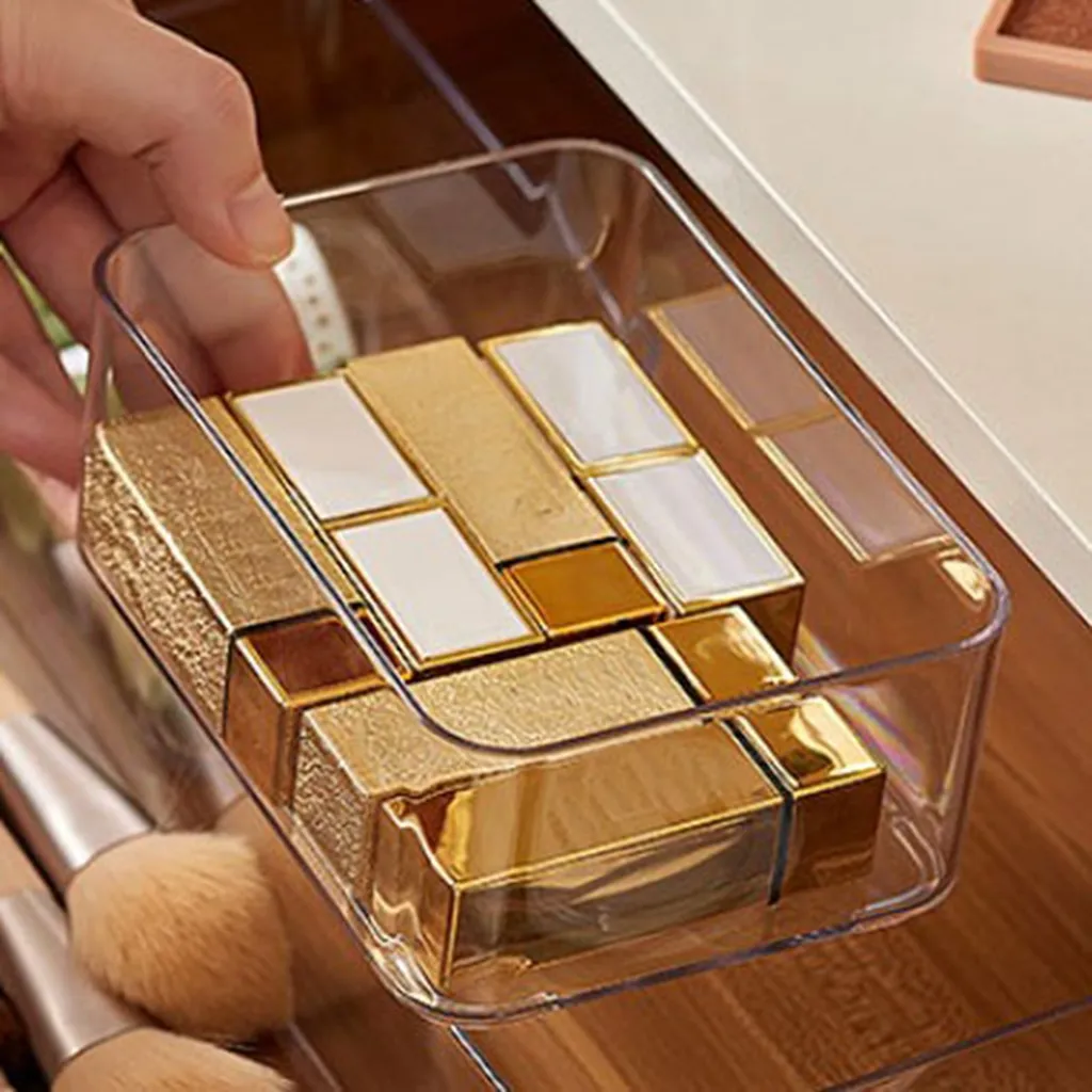 Vassoio Trasparente Stoccaggio Trucco - Organizer Scrivania e Cosmetici