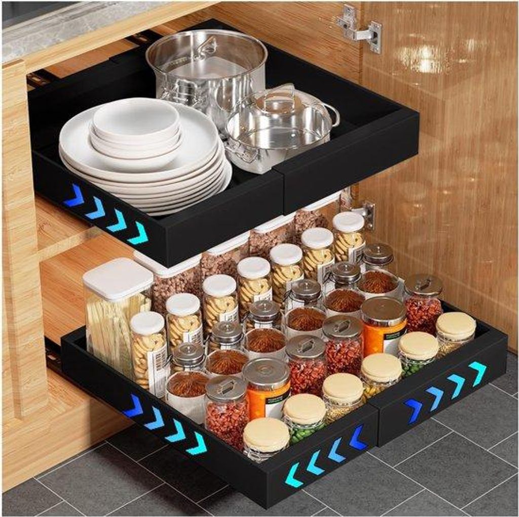 Küchenorganizer mit schwarzem, ausklappbarem Design