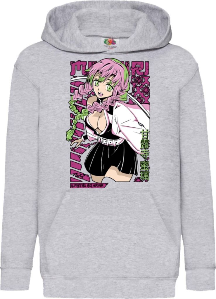 Kinder Kapuzenpullover Demon Anime Slayer Kanroji Mitsuri, 9-11 Jahr - 140 / Grau