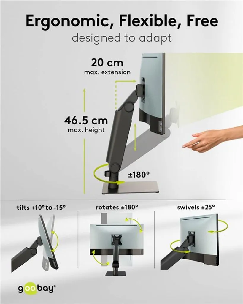 Support Écran de Table Orientable pour Moniteur 43-81 cm - Fixation VESA - 4
