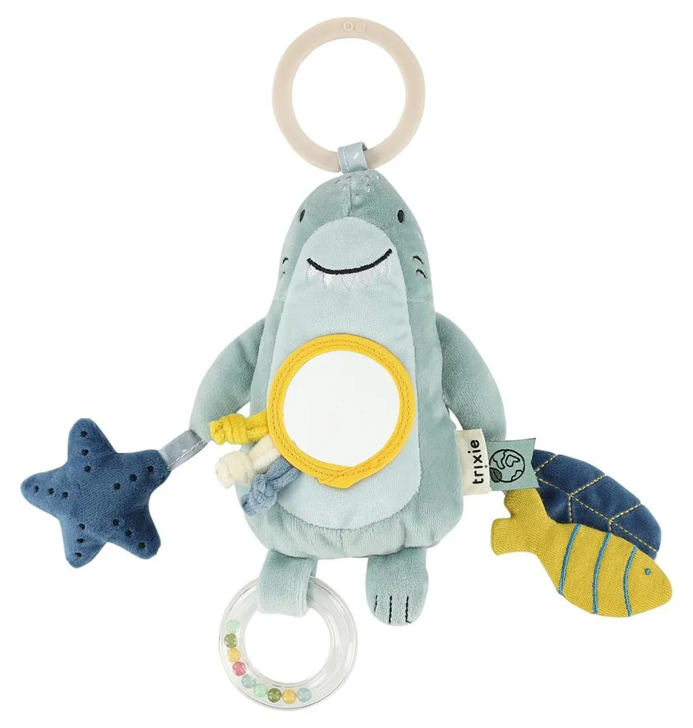 Hochet suspendu et jouet d'éveil Mr. Shark Trixie pour poussette et lit